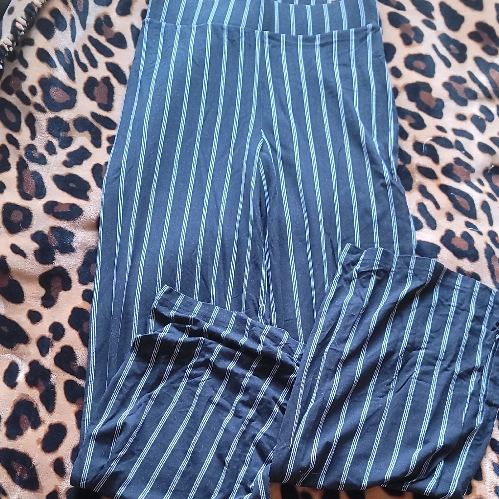 Forever 21 Blue Striped Wide Leg Pants